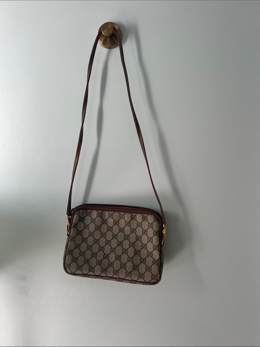 Gucci Beige/Brown GG Supreme Crossbody Bag